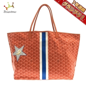 ゴヤール GOYARD トートバッグ サンルイGM コーティングキャンバス×レザー オレンジ×ブルー×マルチ マーカージュ SUT020125 バッグ