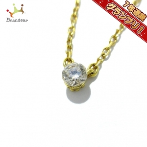 アガット agete ネックレス - K18YG×ダイヤモンド 1Pダイヤ/0.05ct 美品 アクセサリー（首）