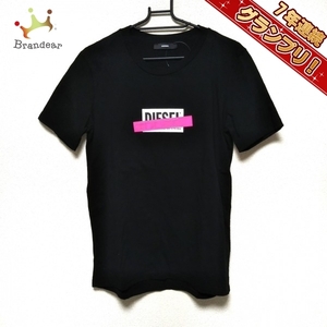 ディーゼル DIESEL 半袖Tシャツ サイズS - 黒×ピンク×マルチ レディース トップス