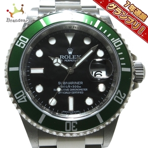 ROLEX(ロレックス) 腕時計■美品 サブマリーナデイト 16610LV メンズ SS/14コマ/ルーレット文字盤 黒