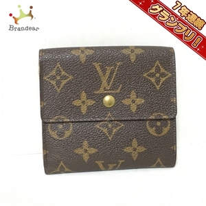 ルイヴィトン LOUIS VUITTON Wホック財布 M61652 ポルトモネビエカルトクレディ モノグラム・キャンバス ×クロスグレインレザー - TH0955