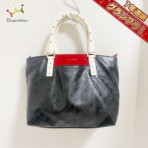 ゲラルディーニ GHERARDINI ハンドバッグ - PVC(塩化ビニール)×エナメル（レザー） 黒×ボルドー×アイボリー スタッズ バッグ