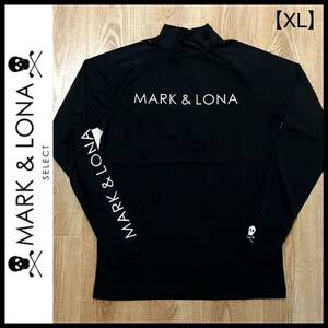 1円~【新品】MARK&LONA 長袖 モックネック インナー ポロシャツ マークアンドロナ ロゴ スカル 黒 XL malbon pearly gates briefing beams