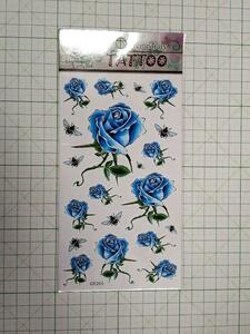 ◆ TATTOO シール タトゥー ステッカー 薔薇 バラ 青 ブルー 刺青 入墨 ◆