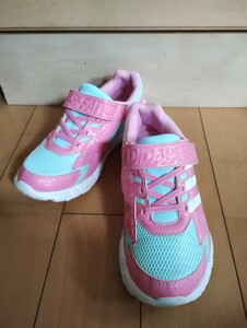 adidas☆アディダススニーカー　24.5cm ピンク×ライトグリーン ar 23