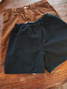 GLOBAL WORK* reversible short pants Kids XL & Uniqlo * corduroy skirt 140 adjuster attaching!o23