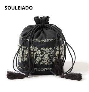  final price *SOULEIADO*so Ray a-do* cotton embro Ida Lee round pouch bag *.* pouch bag 