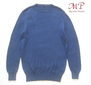  finest quality Italy made!!masimopi on boMP di Massimo Piombo* cotton knitted sweater 46 absolute size L navy 