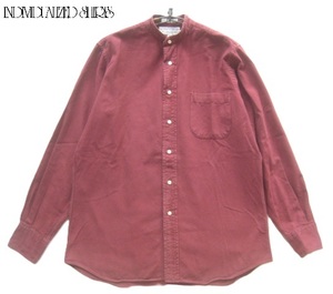 美品USA製!!インディビジュアライズドシャツ INDIVIDUALIZED SHIRTS*オックスフォードバンドカラーシャツ 15-32 実寸M 紺