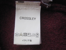 極上イタリア製!!クロスレー CROSSLEY*リブライン入り クルーネックファインメリノウールニットセーター L ワイン 定価3.5万_画像6