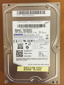 ☆ SAMSUNG 3.5型 HDD HD103UJ：1TB/1個　CrystalDiskInfoにてチェック済み・正常 ☆ HD103SI ［1TB］