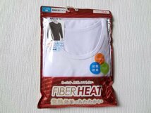 新品 FIBER HEAT ファイバーヒート メンズ クルーネック 長袖 シャツ M 白 丸首 発熱 抗菌 防臭 静電気防止 ストレッチ 紳士 _画像1