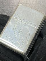 zippo スターリングシルバー 限定品 純銀 2面刻印 希少モデル 2005年製 エンジェルウィング STERLING SILVER シリアルナンバー NO.0061_画像2