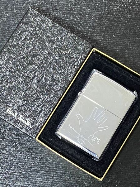 zippo ポールスミス 前面刻印 希少モデル 2003年製 Paul Smith シルバーインナー 2003年製 ケース 保証書付き