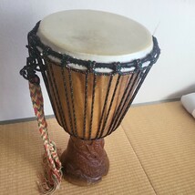 アフリカ 民族楽器 打楽器 パーカッション ジャンベ 高さ約60センチ　直径30センチ_画像6
