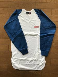 当時物　未使用　デッドストック　ZETT　野球アンダーシャツ　5分袖　Uネック　サイズ：M　　TM9486