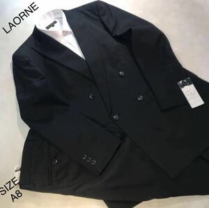 ★紳士服工房★【決算セール】★新品★未使用LAORNE/4ッ釦1ッ掛け礼服ダブル スーツ/サイズA8/冠婚・葬祭・式典/礼装礼服/オールシーズン