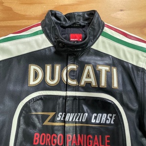 超美品☆DUCATI by DAINESE BORGO PANIGALE ドゥカティ ダイネーゼ レザージャケット ブラック/S（M相当）シングルライダースの画像3