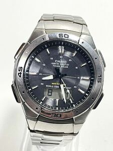 CASIO Casio WAVECEPTOR радиоволны солнечный мужские наручные часы WVA-470 titanium частота 