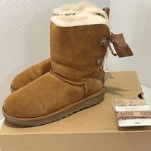 未使用 ■UGG ムートンブーツ UGG ムートンブーツ レディース アグ 定番 おしゃれ ブランド ショートブーツ23cm ロゴリボン付属 箱あり_画像2