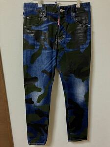 【中古】DSQUARED2 ＊ディースクエアードジーンズ ＊サイズ46＊デニム＊ジーパン＊ボトムス　ダメージ加工＊カモフラ柄＊迷彩柄