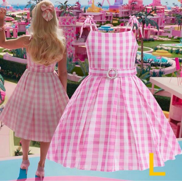 コスプレ　ハロウィン　バービー風　Barbie なりきり　ピンク　L siz