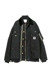 サイズ3 新品 sacai x Carhartt Canvas MA-1 Jacket Michigan Black サカイ カーハート MA1 ジャケット ミシガン ブラック 黒