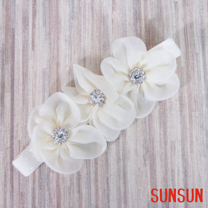 [ special price ] hair band . flower baby hair ornament Kids baby memory photographing half birthday new bo-n chiffon flower white 