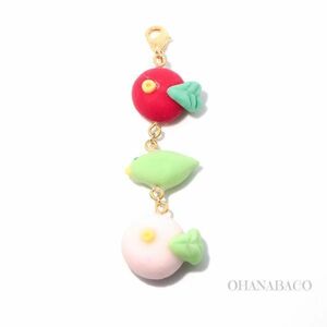 【OHANABACO】チャーム フェイクスイーツ 和菓子 ねりきり 椿 鶯 ハンドメイド
