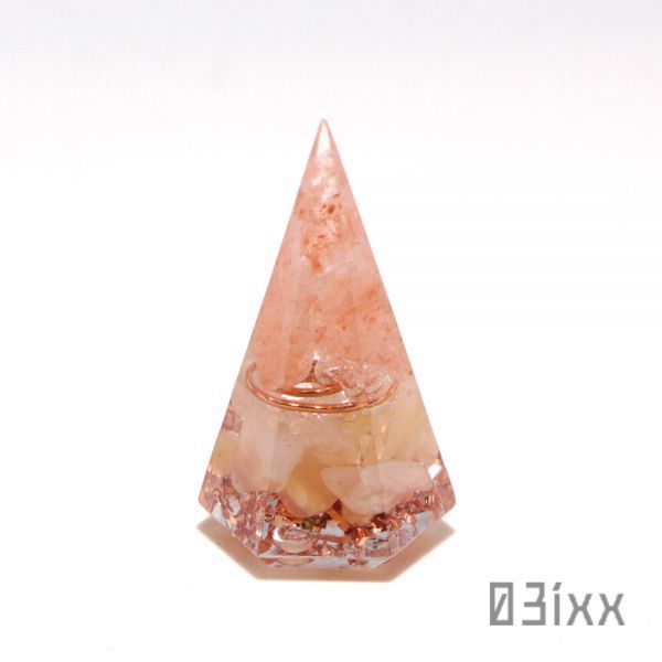 [Outlet] T13 Salt Orgonite Hexagonal Pyramid Mini Aragonite Natural Stone Amulet Handmade Interior Bargain 03ixx, handmade, Accessories (for women), others