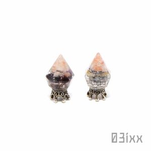 [ outlet ]T12. salt orugo Night small diamond 2 point garnet rutile quartz natural stone interior stainless steel with defect . bargain 