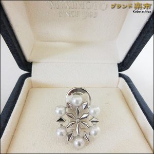 * beautiful goods MIKIMOTO Mikimoto pin brooch accessory silver pearl snow. crystal * including carriage 