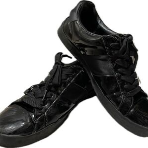 【ジャンク品】ZARA MAN(ザラマン)ドレスアップエナメルスニーカー【色】黒【サイズ】41(27cm【靴幅】70cm【ヒールの