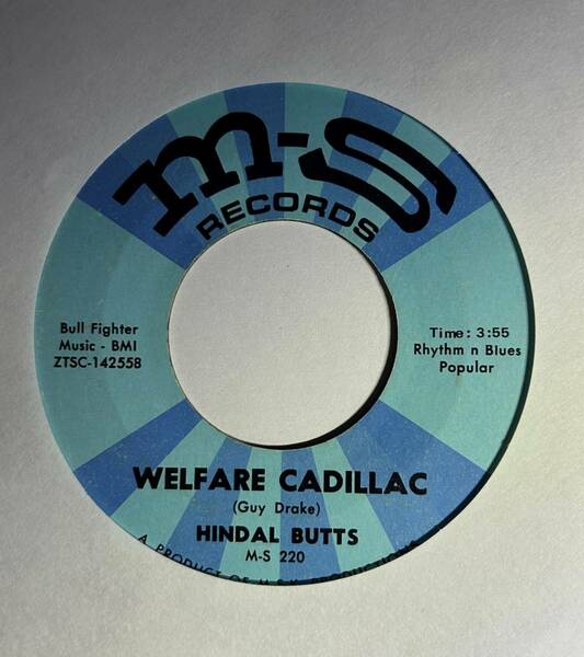 Hindal Butts 「Welfare Cadillac / In The Pocket」 funk45 7インチ ドラムブレイク