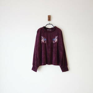 *NICE CLAUP( Nice Claup ) embroidery velour tops *