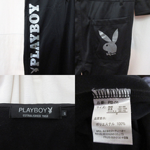 ■PLAYBOY プレイボーイ つなぎ ジャージ オールインワン ブラック×シルバー 部屋着 ルームウェア_画像10