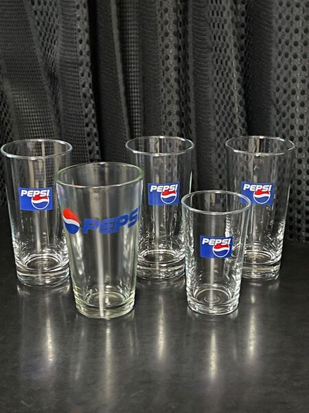 PEPSI コカ・コーラ ペプシ タンブラーグラス！3サイズ5個セット 新品未使用