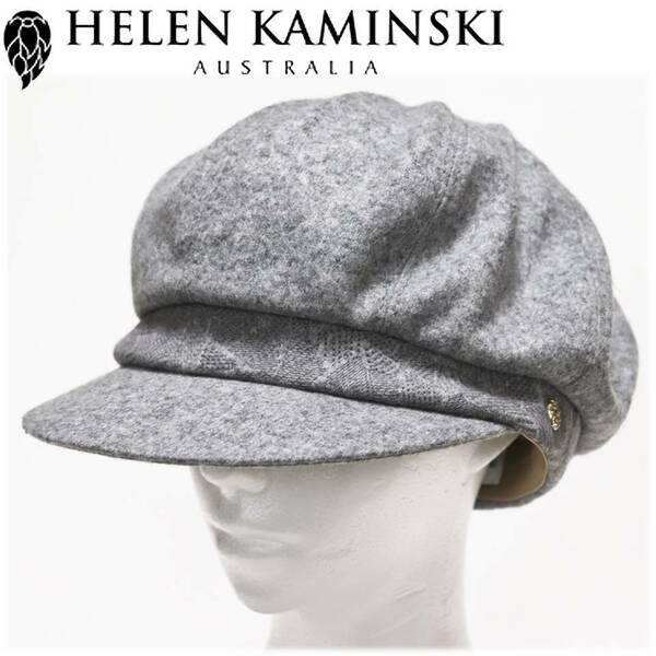 《HELEN KAMINSKI ヘレンカミンスキー》新品 【JESSICA】幾何学模様ステッチ ウールキャスケット ONEサイズ(調整可能)A8884