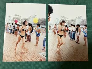 [ warehouse .] Pink Lady - photograph 2 pieces set swimsuit MIE Kei Showa era star 