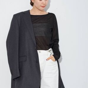Plage【プラージュ】☆ボートネック Sheer ロンT 新品ブラック