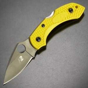 スパイダルコ 折りたたみナイフ ドラゴンフライ2 ソルト H-2 直刃 C28YL2 Spyderco Dragonfly2