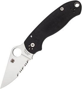 Spyderco 折りたたみナイフ Para3 サテンブレード G-10 コンプレッションロック 半波刃 C223G