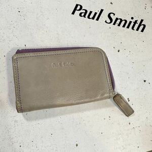 Paul Smith ポールスミス パスケース キーケース カードケース 小物入れ ファスナー ラウンド カード入れ 4連
