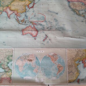 【戦前 古地図】大判 世界改造地図 三省堂 ヨーロッパ 欧羅巴 アジア 亜細亜 鳥瞰図 軍事資料 支那 中国 満州 韓国 台湾 の画像7