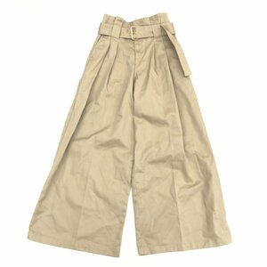 ●Dickies×Spick&Span ディッキーズ スピック&スパン ベルト付 ワイド ガウチョパンツ 36(S) ベージュ ハイウエスト ワイドパンツ