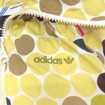 ●adidas originals アディダスオリジナルス ロゴ刺繍 総柄 ナイロン ジャケット S ドット 長袖 ジャージ 羽織り 国内正規品 レディース_画像4