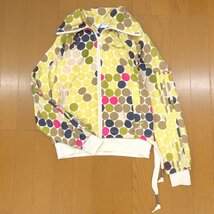 ●adidas originals アディダスオリジナルス ロゴ刺繍 総柄 ナイロン ジャケット S ドット 長袖 ジャージ 羽織り 国内正規品 レディース_画像1