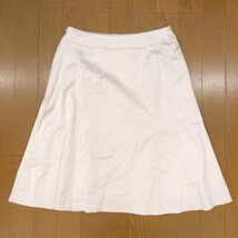 Courrges クレージュ ロゴプレート ストレッチ フレアスカート 38(M) w66 アイボリー ミディ丈 国内正規品 レディース 女性用_画像2