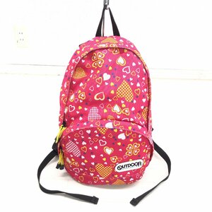 ●OUTDOOR PRODUCTS アウトドアプロダクツ 総柄 リュックサック ピンク ハート柄 デイパック バックパック キッズ ジュニア 女の子