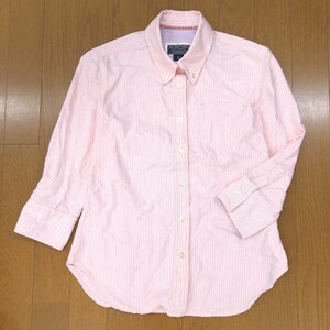 POLO JEANS COMPANY Polo jeans Company Ralph Lauren stripe shirt M white × pink 7 minute sleeve blouse domestic regular goods for women 
